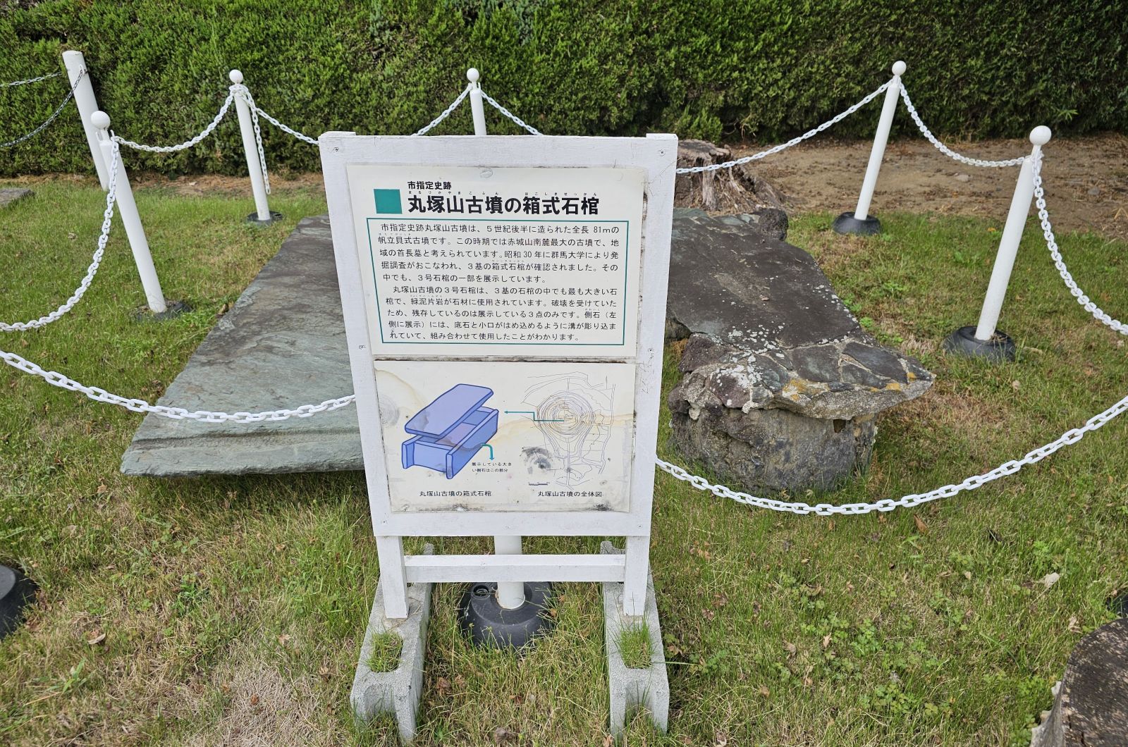 箱式石棺(赤堀歴史民俗資料館の前にあり)