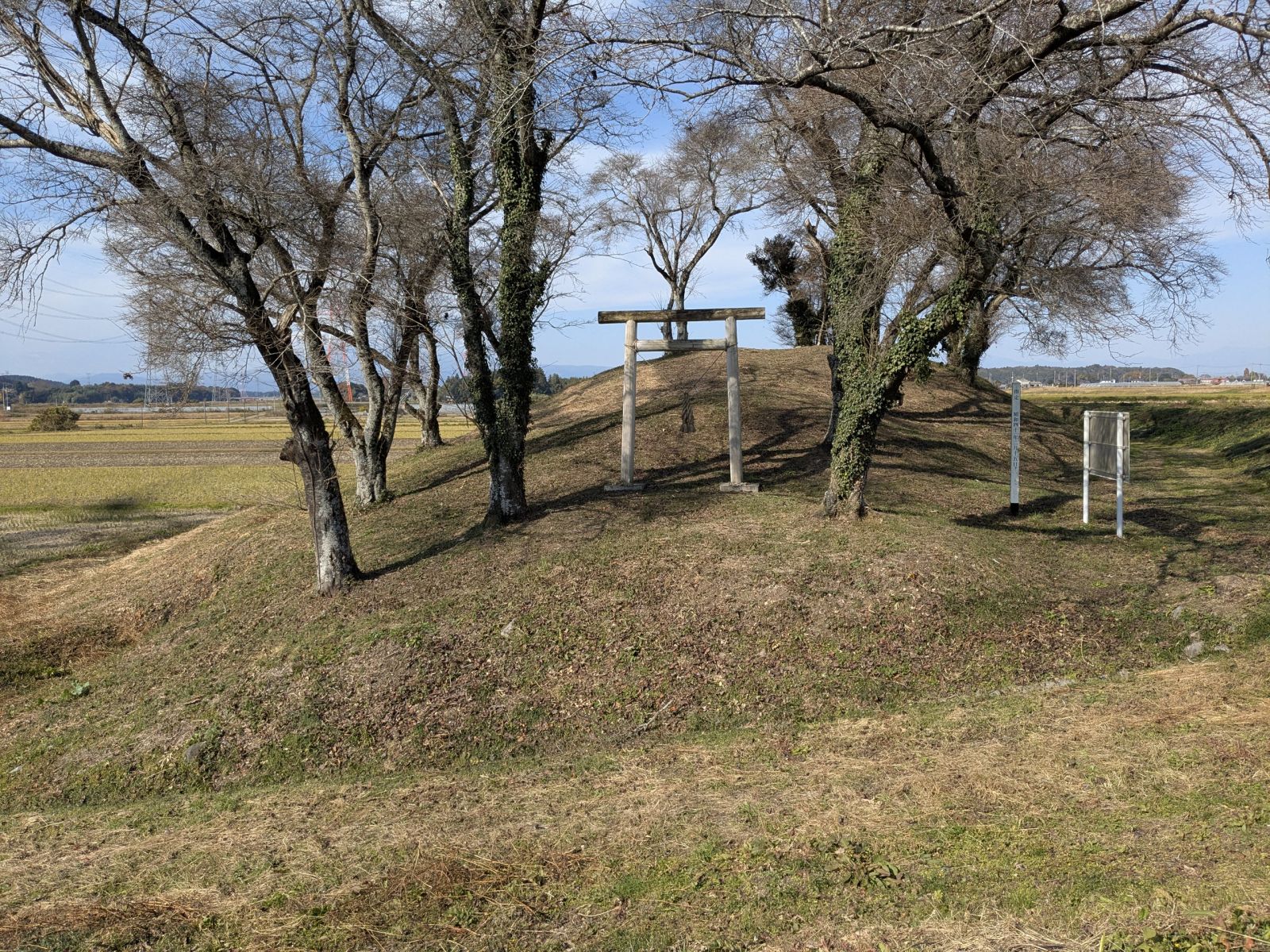 東方向から見た墳丘