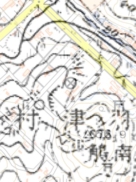 『今昔マップ』より明治迅速図と地理院図重