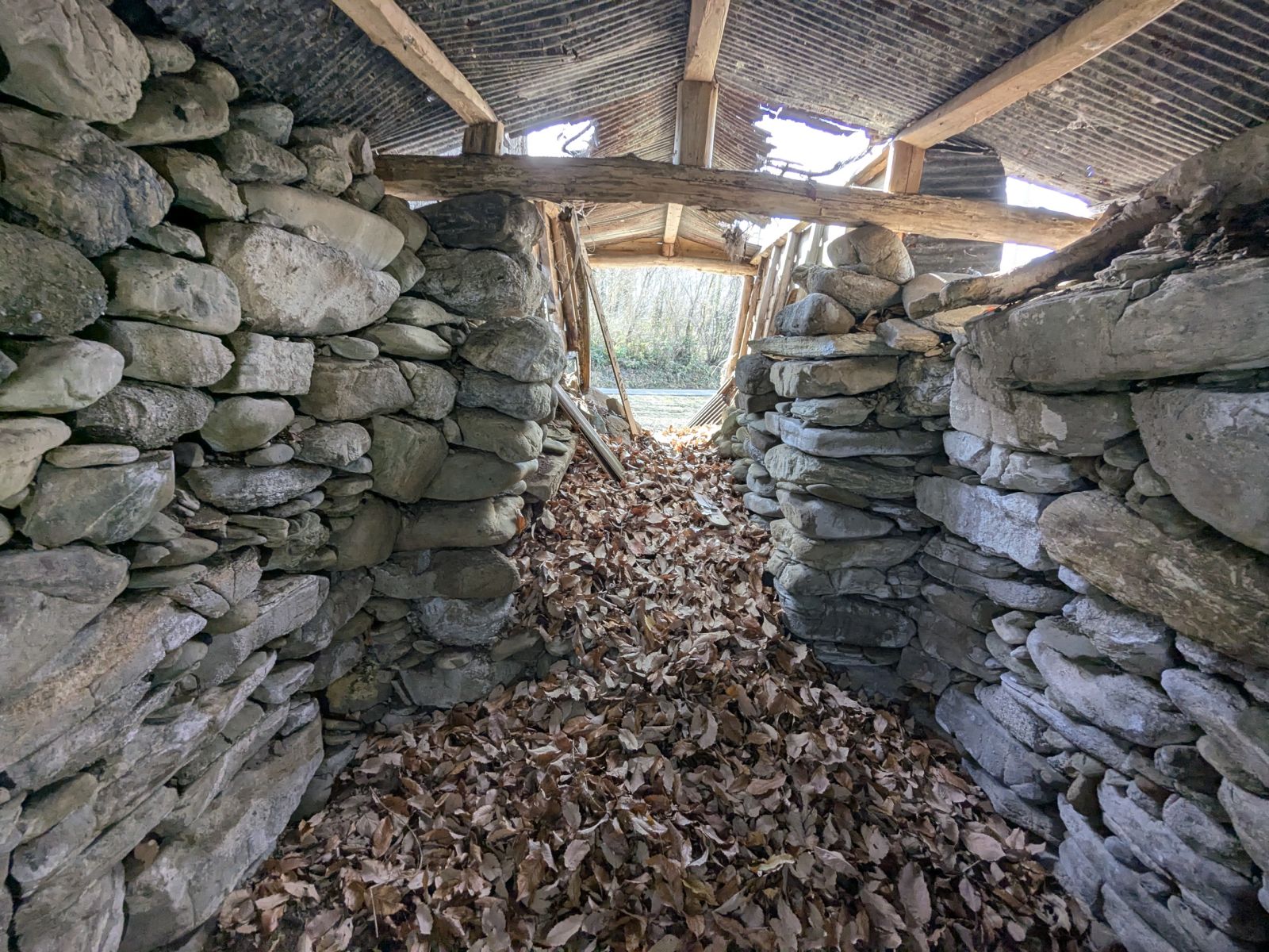 玄室から見た羨道